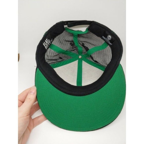 Flat Fitty Minecraft Creeper Green & Black Mesh Trucker Snapback Hat Cap Sandbox - Picture 6 of 8